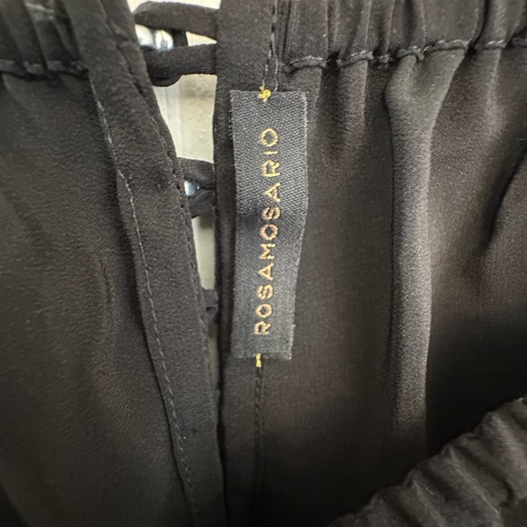 Rosamosario 100% Silk Crepe Palazzo Trousers Black Silk Palazzo Pajama Pant - Picture 4 of 14